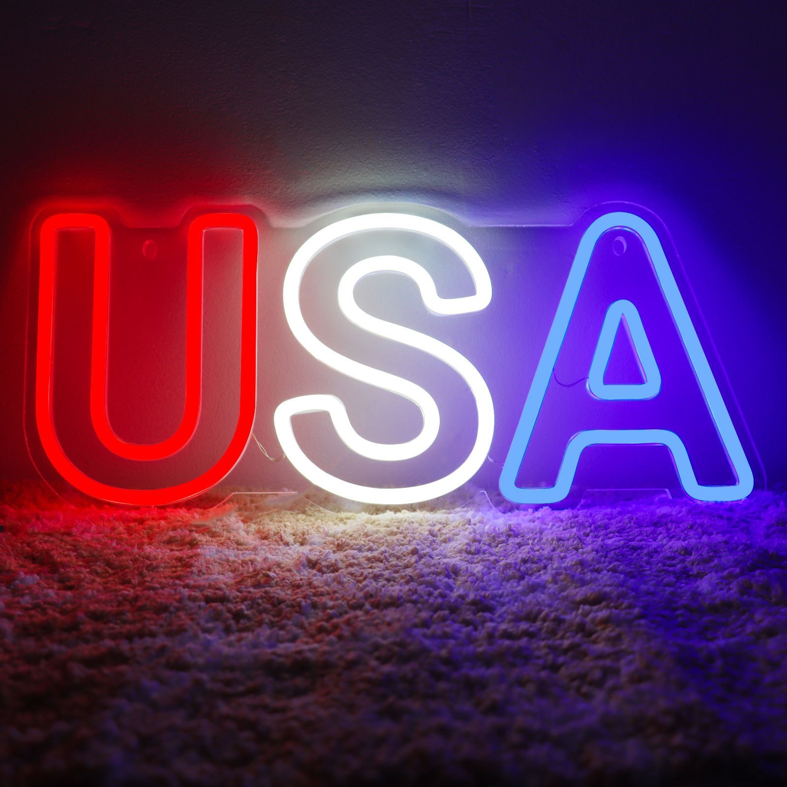 Party Games Usa - Tanda lampu Neon LED USA-sempurna untuk