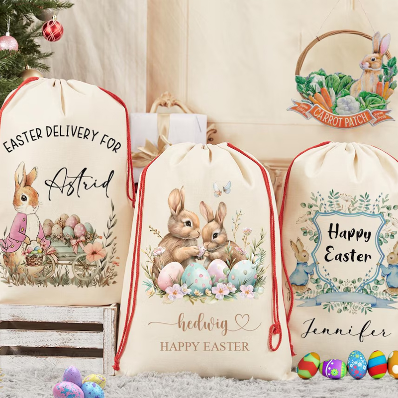 Party Games Easter For Kids - Tas Hadiah Kelinci Paskah dengan Nama