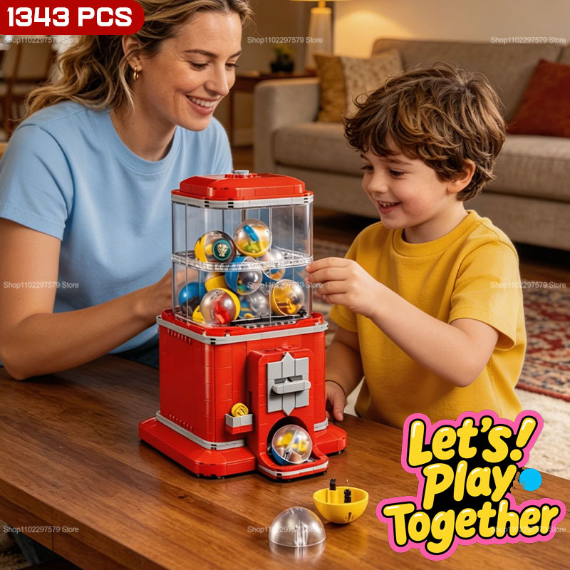 Party Games Easter For Kids - 1343 PCS Set Blok Bangunan Mesin