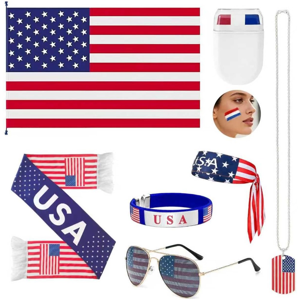 Party Games Usa - Set Perlengkapan Suporter Patriotik USA 2026