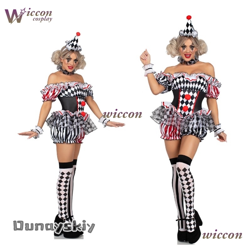 Party Games Online - Kostum Cosplay Badut Wanita Pakaian Pertunjukan