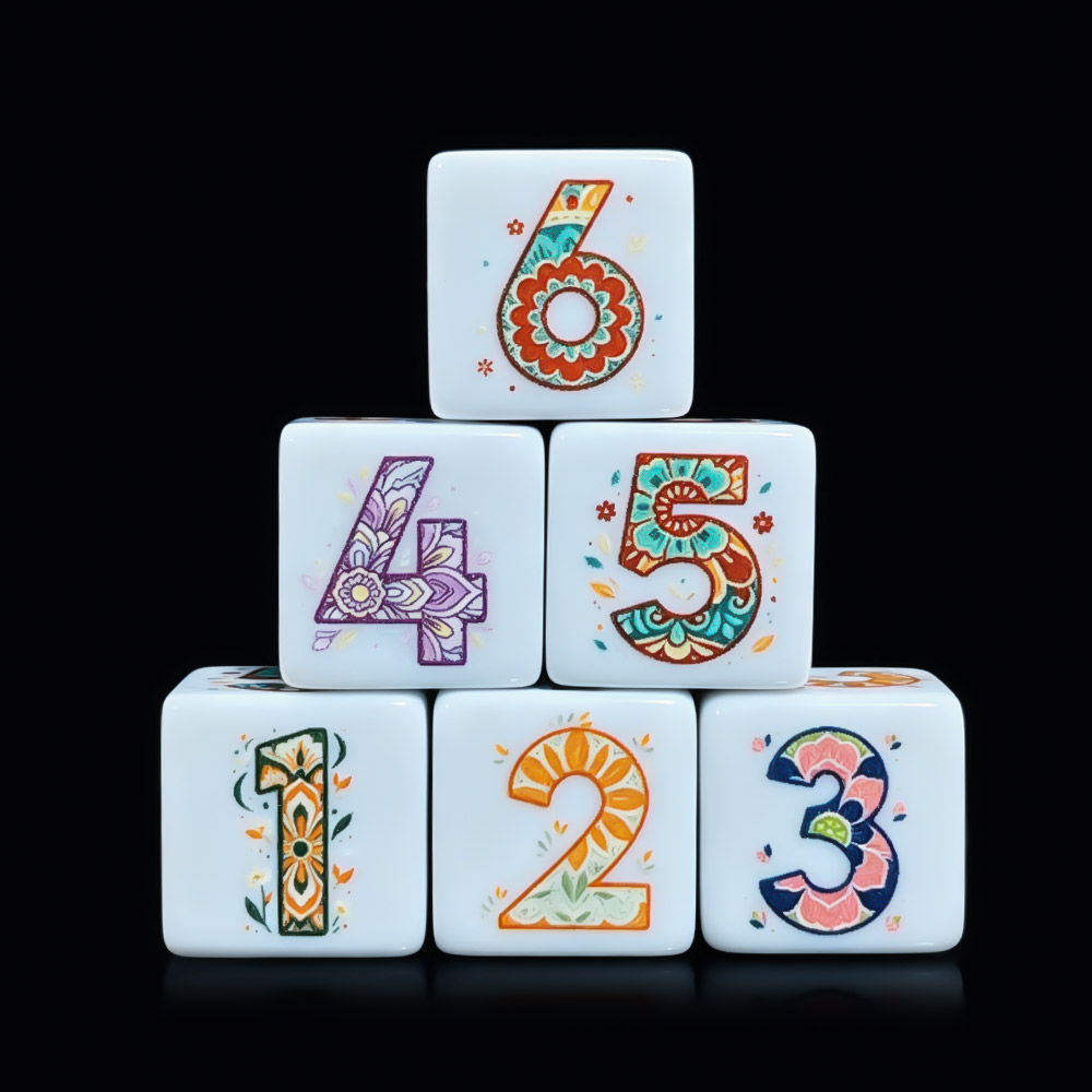 Party Games App - 12 Buah Dadu D6 Bermotif Mandala
