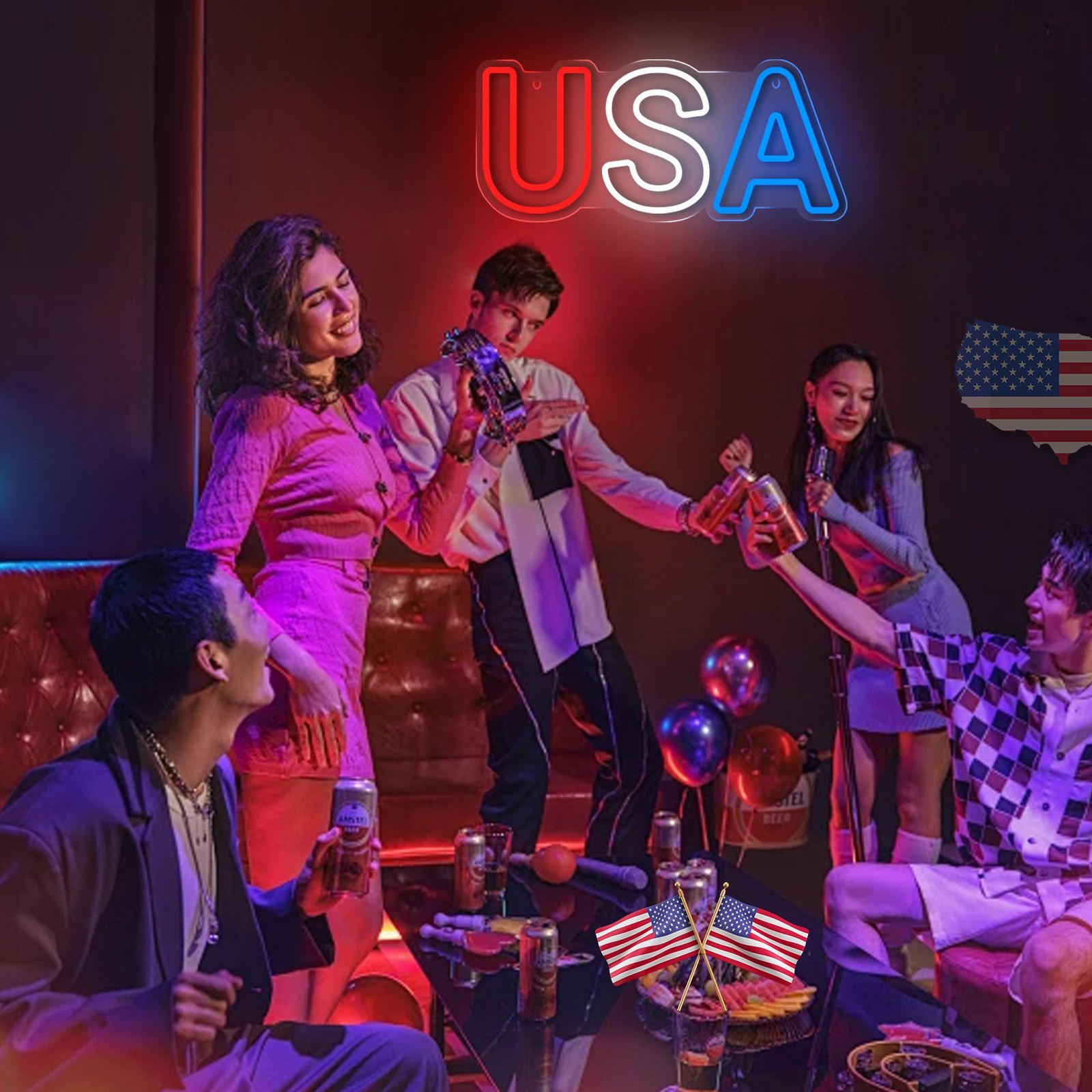 Tanda lampu Neon LED USA-sempu - Party Games Usa ulasan dan harga