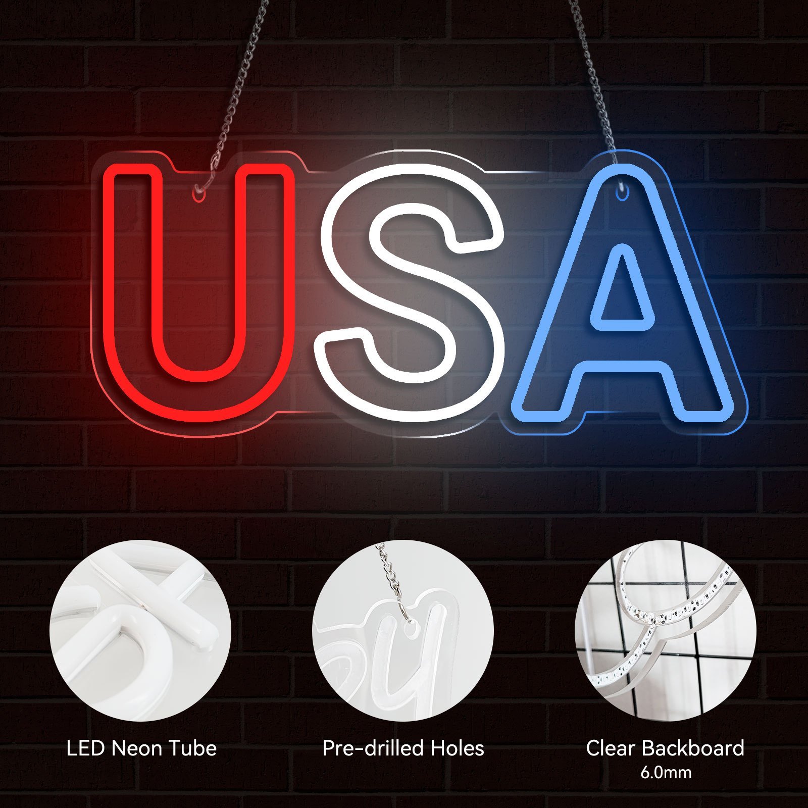 Tanda lampu Neon LED USA-sempu - Party Games Usa ulasan dan harga